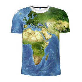 Мужская футболка 3D спортивная с принтом Карта в Петрозаводске, 100% полиэстер с улучшенными характеристиками | приталенный силуэт, круглая горловина, широкие плечи, сужается к линии бедра | map | world | карта | мир