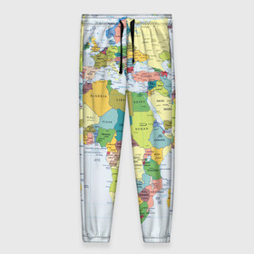 Женские брюки 3D с принтом Карта 9 в Петрозаводске, полиэстер 100% | прямой крой, два кармана без застежек по бокам, с мягкой трикотажной резинкой на поясе и по низу штанин. В поясе для дополнительного комфорта — широкие завязки | map | world | карта | мир