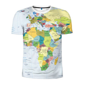 Мужская футболка 3D спортивная с принтом Карта 9 в Петрозаводске, 100% полиэстер с улучшенными характеристиками | приталенный силуэт, круглая горловина, широкие плечи, сужается к линии бедра | map | world | карта | мир