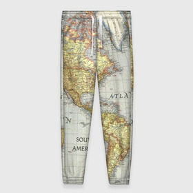 Женские брюки 3D с принтом Карта 16 в Петрозаводске, полиэстер 100% | прямой крой, два кармана без застежек по бокам, с мягкой трикотажной резинкой на поясе и по низу штанин. В поясе для дополнительного комфорта — широкие завязки | map | world | карта | мир