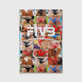 Обложка для паспорта матовая кожа с принтом Волейбол 1 в Петрозаводске, натуральная матовая кожа | размер 19,3 х 13,7 см; прозрачные пластиковые крепления | Тематика изображения на принте: fiv3 | volleyball | волейбол