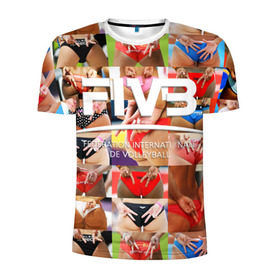 Мужская футболка 3D спортивная с принтом Волейбол 1 в Петрозаводске, 100% полиэстер с улучшенными характеристиками | приталенный силуэт, круглая горловина, широкие плечи, сужается к линии бедра | fiv3 | volleyball | волейбол