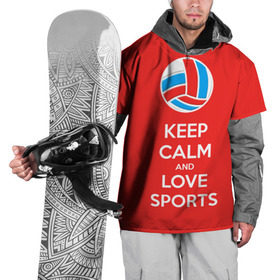 Накидка на куртку 3D с принтом Волейбол 5 в Петрозаводске, 100% полиэстер |  | keep calm | volleyball | волейбол
