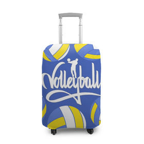 Чехол для чемодана 3D с принтом Волейбол 6 в Петрозаводске, 86% полиэфир, 14% спандекс | двустороннее нанесение принта, прорези для ручек и колес | volleyball | волейбол