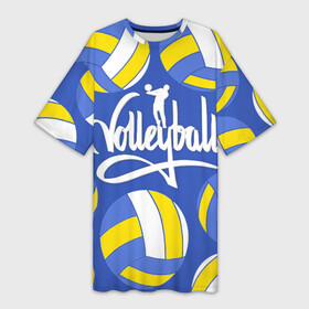 Платье-футболка 3D с принтом Волейбол 6 в Петрозаводске,  |  | volleyball | волейбол