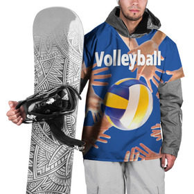 Накидка на куртку 3D с принтом Волейбол 24 в Петрозаводске, 100% полиэстер |  | Тематика изображения на принте: volleyball | волейбол