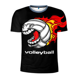 Мужская футболка 3D спортивная с принтом Волейбол 26 в Петрозаводске, 100% полиэстер с улучшенными характеристиками | приталенный силуэт, круглая горловина, широкие плечи, сужается к линии бедра | volleyball | волейбол