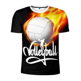 Мужская футболка 3D спортивная с принтом Волейбол 28 в Петрозаводске, 100% полиэстер с улучшенными характеристиками | приталенный силуэт, круглая горловина, широкие плечи, сужается к линии бедра | volleyball | волейбол