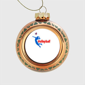 Стеклянный ёлочный шар с принтом Волейбол 31 в Петрозаводске, Стекло | Диаметр: 80 мм | volleyball | волейбол