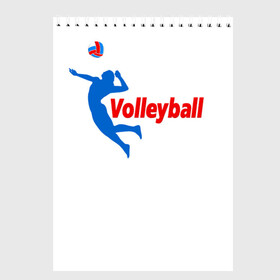 Скетчбук с принтом Волейбол 31 в Петрозаводске, 100% бумага
 | 48 листов, плотность листов — 100 г/м2, плотность картонной обложки — 250 г/м2. Листы скреплены сверху удобной пружинной спиралью | volleyball | волейбол