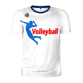 Мужская футболка 3D спортивная с принтом Волейбол 31 в Петрозаводске, 100% полиэстер с улучшенными характеристиками | приталенный силуэт, круглая горловина, широкие плечи, сужается к линии бедра | volleyball | волейбол