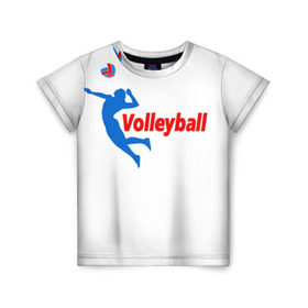 Детская футболка 3D с принтом Волейбол 31 в Петрозаводске, 100% гипоаллергенный полиэфир | прямой крой, круглый вырез горловины, длина до линии бедер, чуть спущенное плечо, ткань немного тянется | volleyball | волейбол
