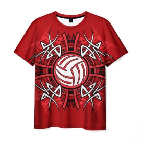 Мужская футболка 3D с принтом Волейбол 34 в Петрозаводске, 100% полиэфир | прямой крой, круглый вырез горловины, длина до линии бедер | volleyball | волейбол