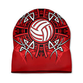 Шапка 3D с принтом Волейбол 34 в Петрозаводске, 100% полиэстер | универсальный размер, печать по всей поверхности изделия | volleyball | волейбол