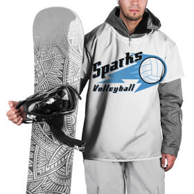 Накидка на куртку 3D с принтом Волейбол 50 в Петрозаводске, 100% полиэстер |  | Тематика изображения на принте: sparks | volleyball | волейбол