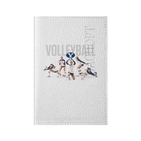 Обложка для паспорта матовая кожа с принтом Волейбол 64 в Петрозаводске, натуральная матовая кожа | размер 19,3 х 13,7 см; прозрачные пластиковые крепления | Тематика изображения на принте: 