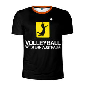 Мужская футболка 3D спортивная с принтом Волейбол 67 в Петрозаводске, 100% полиэстер с улучшенными характеристиками | приталенный силуэт, круглая горловина, широкие плечи, сужается к линии бедра | volleyball | western australia | волейбол