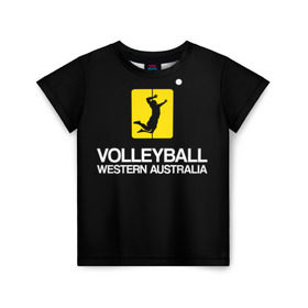 Детская футболка 3D с принтом Волейбол 67 в Петрозаводске, 100% гипоаллергенный полиэфир | прямой крой, круглый вырез горловины, длина до линии бедер, чуть спущенное плечо, ткань немного тянется | volleyball | western australia | волейбол