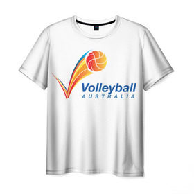 Мужская футболка 3D с принтом Волейбол 72 в Петрозаводске, 100% полиэфир | прямой крой, круглый вырез горловины, длина до линии бедер | australia | volleyball | волейбол