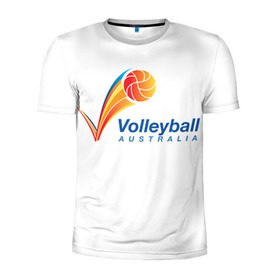 Мужская футболка 3D спортивная с принтом Волейбол 72 в Петрозаводске, 100% полиэстер с улучшенными характеристиками | приталенный силуэт, круглая горловина, широкие плечи, сужается к линии бедра | australia | volleyball | волейбол