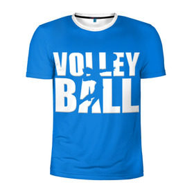Мужская футболка 3D спортивная с принтом Волейбол 77 в Петрозаводске, 100% полиэстер с улучшенными характеристиками | приталенный силуэт, круглая горловина, широкие плечи, сужается к линии бедра | volleyball | волейбол