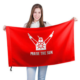 Флаг 3D с принтом Dark Souls 4 в Петрозаводске, 100% полиэстер | плотность ткани — 95 г/м2, размер — 67 х 109 см. Принт наносится с одной стороны | dark souls | praise the sun | you died | дарк соулс