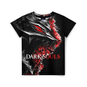 Детская футболка 3D с принтом Dark Souls 7 в Петрозаводске, 100% гипоаллергенный полиэфир | прямой крой, круглый вырез горловины, длина до линии бедер, чуть спущенное плечо, ткань немного тянется | dark souls | praise the sun | you died | дарк соулс