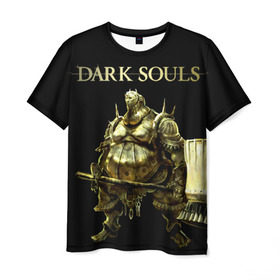 Мужская футболка 3D с принтом Dark Souls 11 в Петрозаводске, 100% полиэфир | прямой крой, круглый вырез горловины, длина до линии бедер | dark souls | praise the sun | you died | дарк соулс