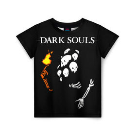 Детская футболка 3D с принтом Dark Souls 13 в Петрозаводске, 100% гипоаллергенный полиэфир | прямой крой, круглый вырез горловины, длина до линии бедер, чуть спущенное плечо, ткань немного тянется | dark souls | praise the sun | you died | дарк соулс
