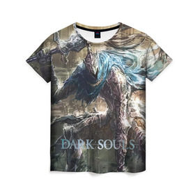 Женская футболка 3D с принтом Dark Souls 20 в Петрозаводске, 100% полиэфир ( синтетическое хлопкоподобное полотно) | прямой крой, круглый вырез горловины, длина до линии бедер | dark souls | praise the sun | you died | дарк соулс