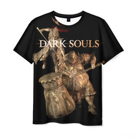 Мужская футболка 3D с принтом Dark Souls 22 в Петрозаводске, 100% полиэфир | прямой крой, круглый вырез горловины, длина до линии бедер | dark souls | praise the sun | you died | дарк соулс