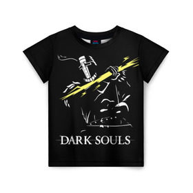 Детская футболка 3D с принтом Dark Souls 25 в Петрозаводске, 100% гипоаллергенный полиэфир | прямой крой, круглый вырез горловины, длина до линии бедер, чуть спущенное плечо, ткань немного тянется | dark souls | praise the sun | you died | дарк соулс