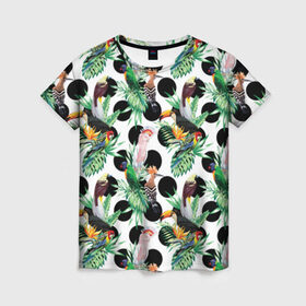 Женская футболка 3D с принтом Birds в Петрозаводске, 100% полиэфир ( синтетическое хлопкоподобное полотно) | прямой крой, круглый вырез горловины, длина до линии бедер | birds