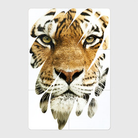Магнитный плакат 2Х3 с принтом Лик тигра в Петрозаводске, Полимерный материал с магнитным слоем | 6 деталей размером 9*9 см | tiger | дикая кошка | тигр | хищник