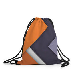 Рюкзак-мешок 3D с принтом Geometriya в Петрозаводске, 100% полиэстер | плотность ткани — 200 г/м2, размер — 35 х 45 см; лямки — толстые шнурки, застежка на шнуровке, без карманов и подкладки | оранжевый | серый