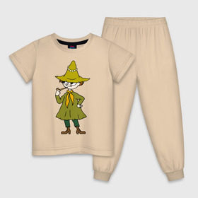 Детская пижама хлопок с принтом Снусмумрик в Петрозаводске, 100% хлопок |  брюки и футболка прямого кроя, без карманов, на брюках мягкая резинка на поясе и по низу штанин
 | Тематика изображения на принте: муми тролль