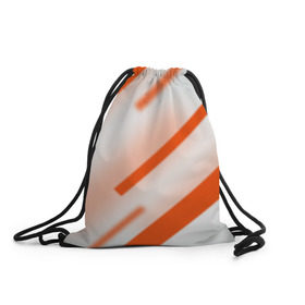 Рюкзак-мешок 3D с принтом Бело-оранжевый в Петрозаводске, 100% полиэстер | плотность ткани — 200 г/м2, размер — 35 х 45 см; лямки — толстые шнурки, застежка на шнуровке, без карманов и подкладки | вектор1