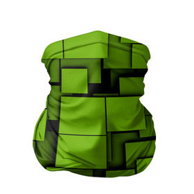Бандана-труба 3D с принтом Зеленые кубики в Петрозаводске, 100% полиэстер, ткань с особыми свойствами — Activecool | плотность 150‒180 г/м2; хорошо тянется, но сохраняет форму | кубы | текстура