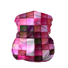 Бандана-труба 3D с принтом Квадрат в Петрозаводске, 100% полиэстер, ткань с особыми свойствами — Activecool | плотность 150‒180 г/м2; хорошо тянется, но сохраняет форму | мозаика | плитка | розовый