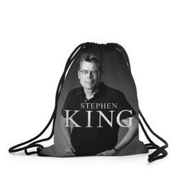 Рюкзак-мешок 3D с принтом Стивен Кинг в Петрозаводске, 100% полиэстер | плотность ткани — 200 г/м2, размер — 35 х 45 см; лямки — толстые шнурки, застежка на шнуровке, без карманов и подкладки | stephen king | стивен кинг