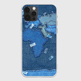 Чехол для iPhone 12 Pro Max с принтом Джинсовый 4 в Петрозаводске, Силикон |  | Тематика изображения на принте: джинсовый | джинсы | карта | мир