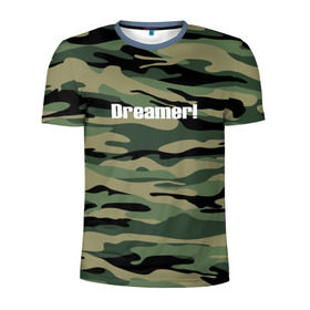 Мужская футболка 3D спортивная с принтом Dreamer! в Петрозаводске, 100% полиэстер с улучшенными характеристиками | приталенный силуэт, круглая горловина, широкие плечи, сужается к линии бедра | camo | камо | камуфляж | мечтатель