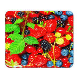 Коврик прямоугольный с принтом Ягоды в Петрозаводске, натуральный каучук | размер 230 х 185 мм; запечатка лицевой стороны | малина | ягода | ягодка | ягодная