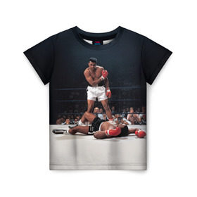 Детская футболка 3D с принтом Muhammad Ali в Петрозаводске, 100% гипоаллергенный полиэфир | прямой крой, круглый вырез горловины, длина до линии бедер, чуть спущенное плечо, ткань немного тянется | impossible is nothing | muhammad ali | бокс | боксёр | мохаммед али | спорт