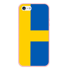 Чехол для iPhone 5/5S матовый с принтом Швеция в Петрозаводске, Силикон | Область печати: задняя сторона чехла, без боковых панелей | сборная | футбол