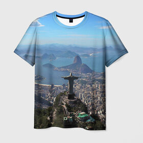 Мужская футболка 3D с принтом Рио-де-Жанейро в Петрозаводске, 100% полиэфир | прямой крой, круглый вырез горловины, длина до линии бедер | brazil | rio de janeiro | бразилия | жара | каникулы | карнавал | мегаполис | отдых | отпуск | пляж | приключение | путешествие | рио де жанейро | туризм | футбол | южная америка