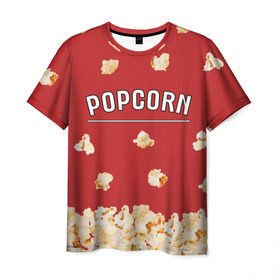 Мужская футболка 3D с принтом Popcorn в Петрозаводске, 100% полиэфир | прямой крой, круглый вырез горловины, длина до линии бедер | corn | pop | корн | кукуруза | поп | попкорн