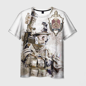 Мужская футболка 3D с принтом Спецназ 18 в Петрозаводске, 100% полиэфир | прямой крой, круглый вырез горловины, длина до линии бедер | Тематика изображения на принте: 