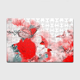 Пазл магнитный 126 элементов с принтом Цветы в Петрозаводске, полимерный материал с магнитным слоем | 126 деталей, размер изделия —  180*270 мм | бабочка | лепесток | природа | цветок | яркая