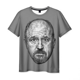 Мужская футболка 3D с принтом Louis CK в Петрозаводске, 100% полиэфир | прямой крой, круглый вырез горловины, длина до линии бедер | louis ck | stand up | луи си кей | стенд ап | стоя